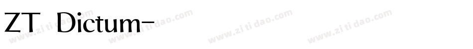 ZT  Dictum字体转换